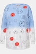 Sweatshirt, oversized, kleurverloop smiley, lange mouwen