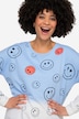 Sweatshirt, oversized, kleurverloop smiley, lange mouwen