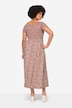 Half-Sleeve Smocked Bust Jersey All-Over Print Maxi Dress