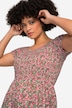 Half-Sleeve Smocked Bust Jersey All-Over Print Maxi Dress