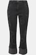 Jeans, Smiley-Muster, Ziersteine, 5-Pocket, verkürzte Länge
