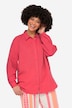 Mousseline blouse, oversized, overhemdkraag, lange mouwen