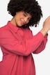 Mousseline blouse, oversized, overhemdkraag, lange mouwen