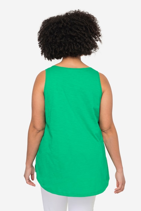 A-Line Crew Neck Rounded Hem Top