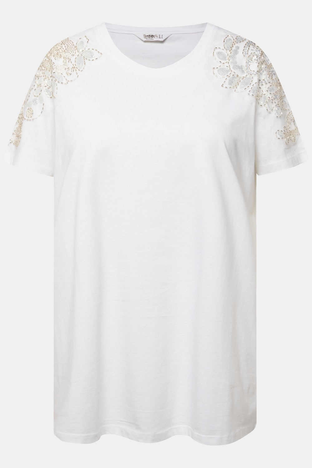 Stora storlekar T-shirt, Dam, vit, storlek: 56, Bomull, Angel of Style