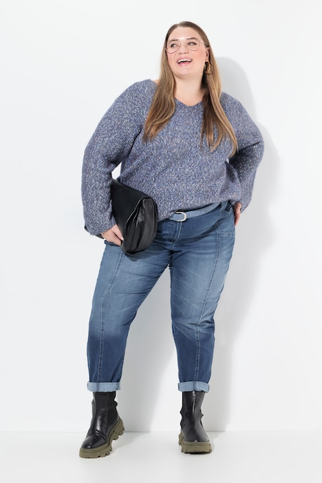 Boyfriend-jeans, siernaden, wijde pijpen, 4-pocket model