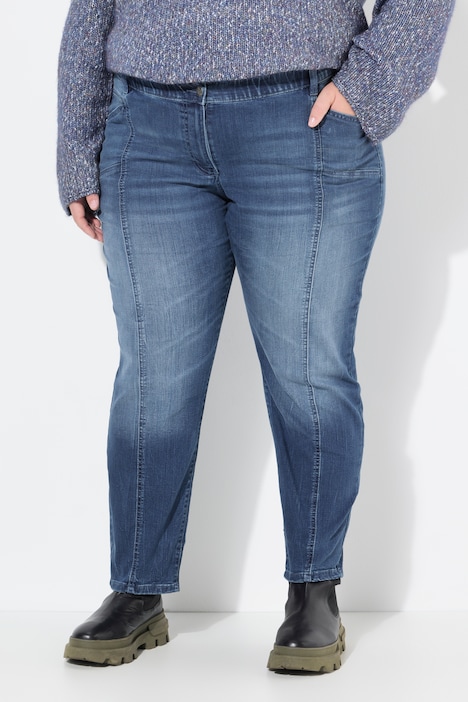 Boyfriend-jeans, siernaden, wijde pijpen, 4-pocket model