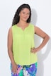 Blouse sans manches, col tunisien et base arrondie