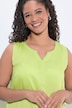 Blouse sans manches, col tunisien et base arrondie