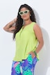 Blouse sans manches, col tunisien et base arrondie