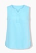 Blouse sans manches, col tunisien et base arrondie