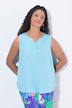 Blouse sans manches, col tunisien et base arrondie