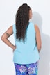 Blouse sans manches, col tunisien et base arrondie