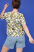 T-Shirt, oversized, Flowerprint, Rundhals, Halbarm