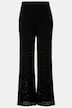 Ajour-gebreide broek, wijde pijpen, elastische tailleband, opaque short