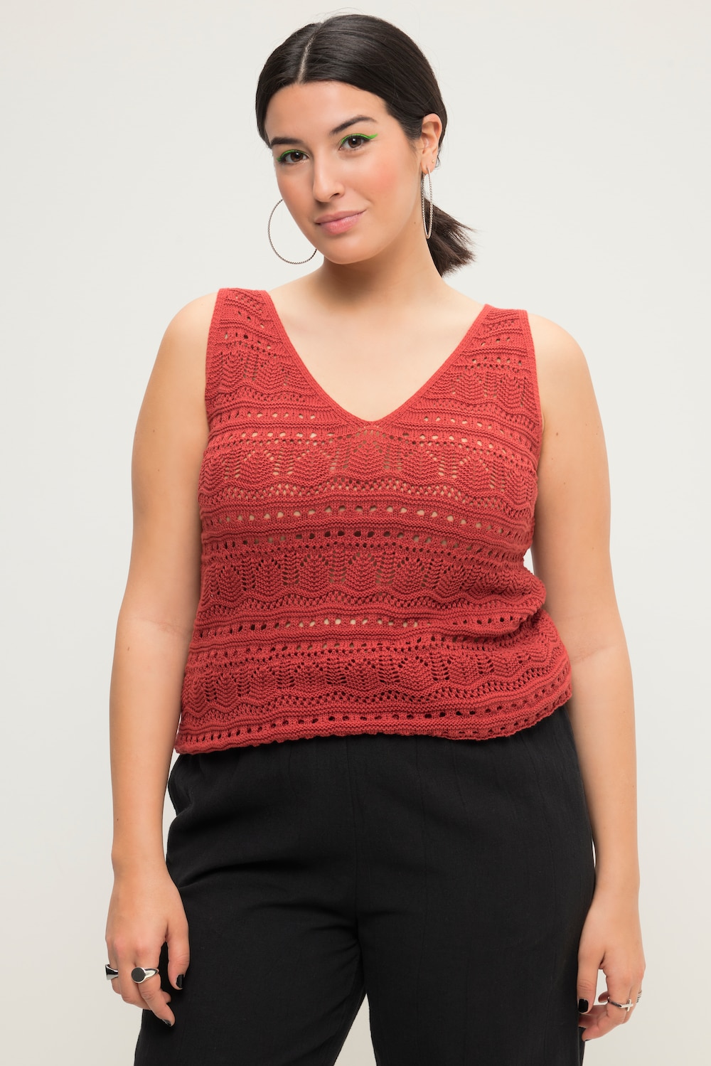 Thumbnail - Große Größen Top, Damen, rot, Größe: 54/56, Baumwolle, Studio Untold