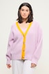 Strickjacke, oversized, Colorblende, Langarm
