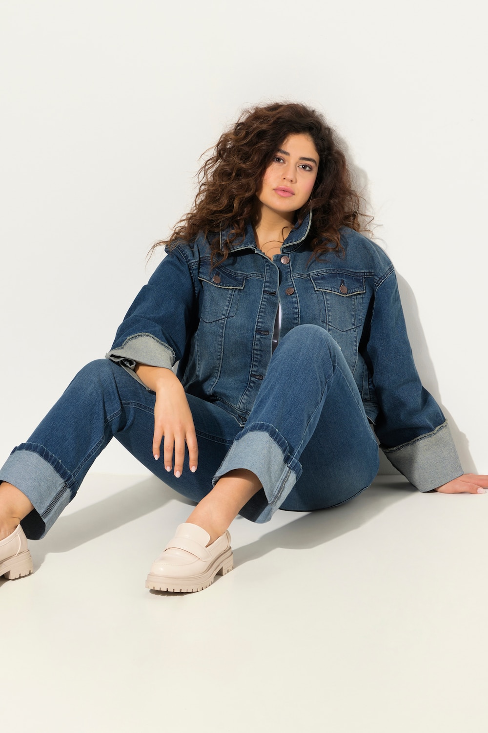 Große Größen 7/8-Jeans Mary, Damen, blau, Größe: 56, Baumwolle, Ulla Popken