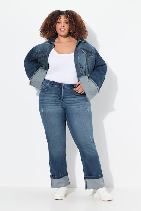 Wide Cuff Stretch Fit Jeans