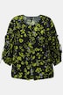 Bluse, Punkte, A-Linie, Rundhals, Langarm