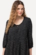 Smokbluse, Punkte, A-Linie, Rundhals, 3/4-Arm