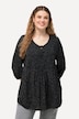 Smokbluse, Punkte, A-Linie, Rundhals, 3/4-Arm