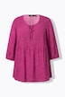 Smokbluse, Punkte, A-Linie, Rundhals, 3/4-Arm