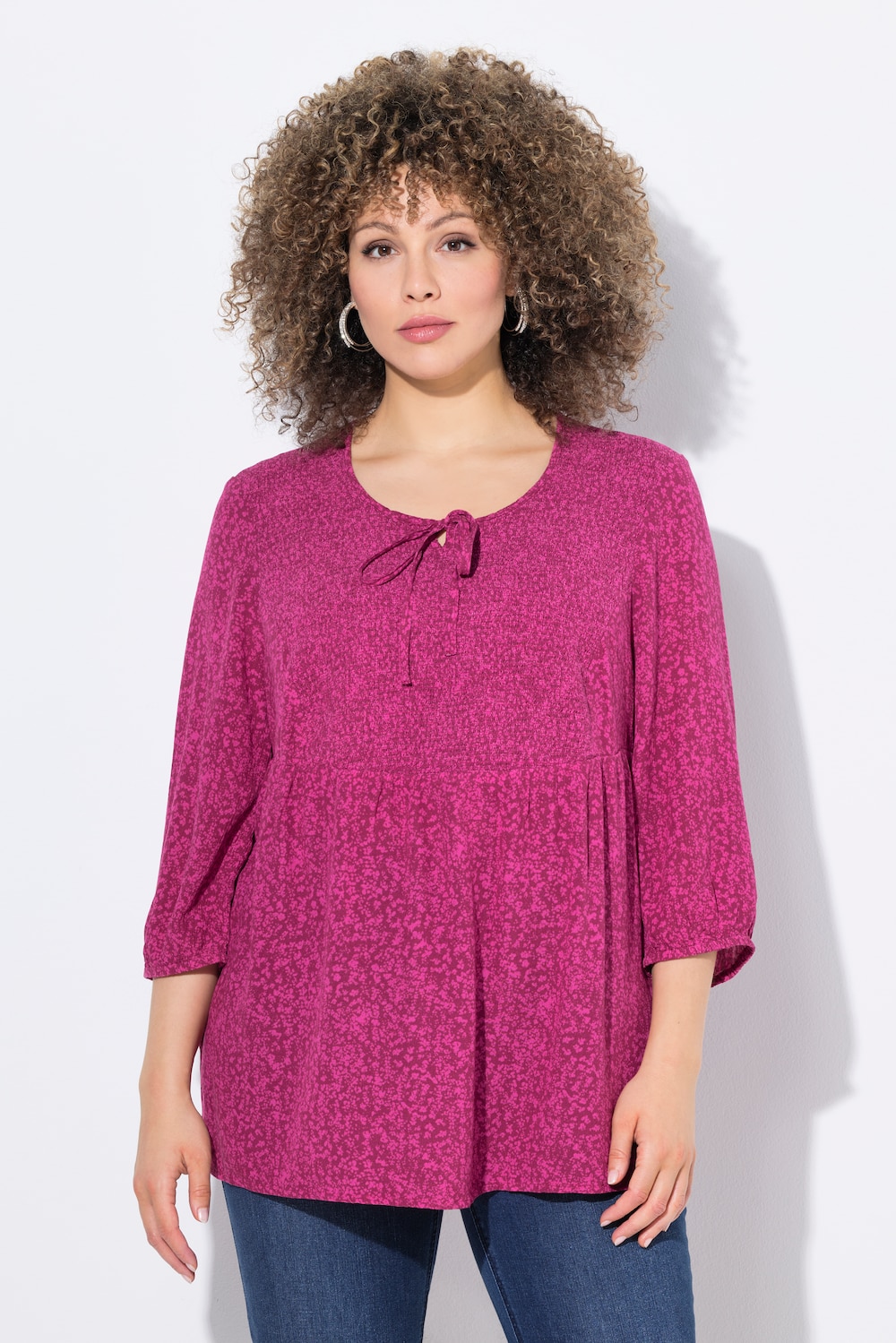 Große Größen Smokbluse, Damen, rosa, Größe: 42/44, Viskose, Ulla Popken