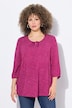 Smokbluse, Punkte, A-Linie, Rundhals, 3/4-Arm