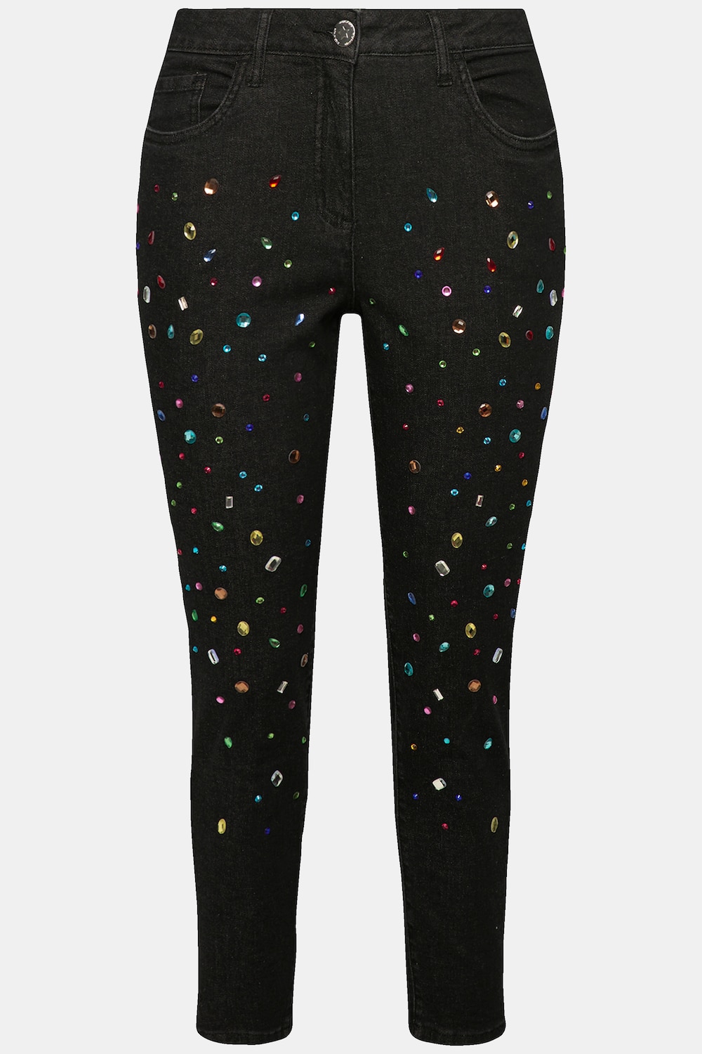 Stora storlekar 7/8-jeans, Dam, svart, storlek: 48, Bomull, Angel of Style