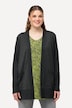Sweatjacke, Waffelstruktur, offene Form, Langarm