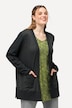 Sweatjacke, Waffelstruktur, offene Form, Langarm