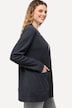 Sweatjacke, Waffelstruktur, offene Form, Langarm