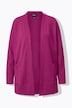 Sweatjacke, Waffelstruktur, offene Form, Langarm