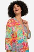 Kleid, Mustermix, Tunika-Ausschnitt, Knopfleiste, Langarm