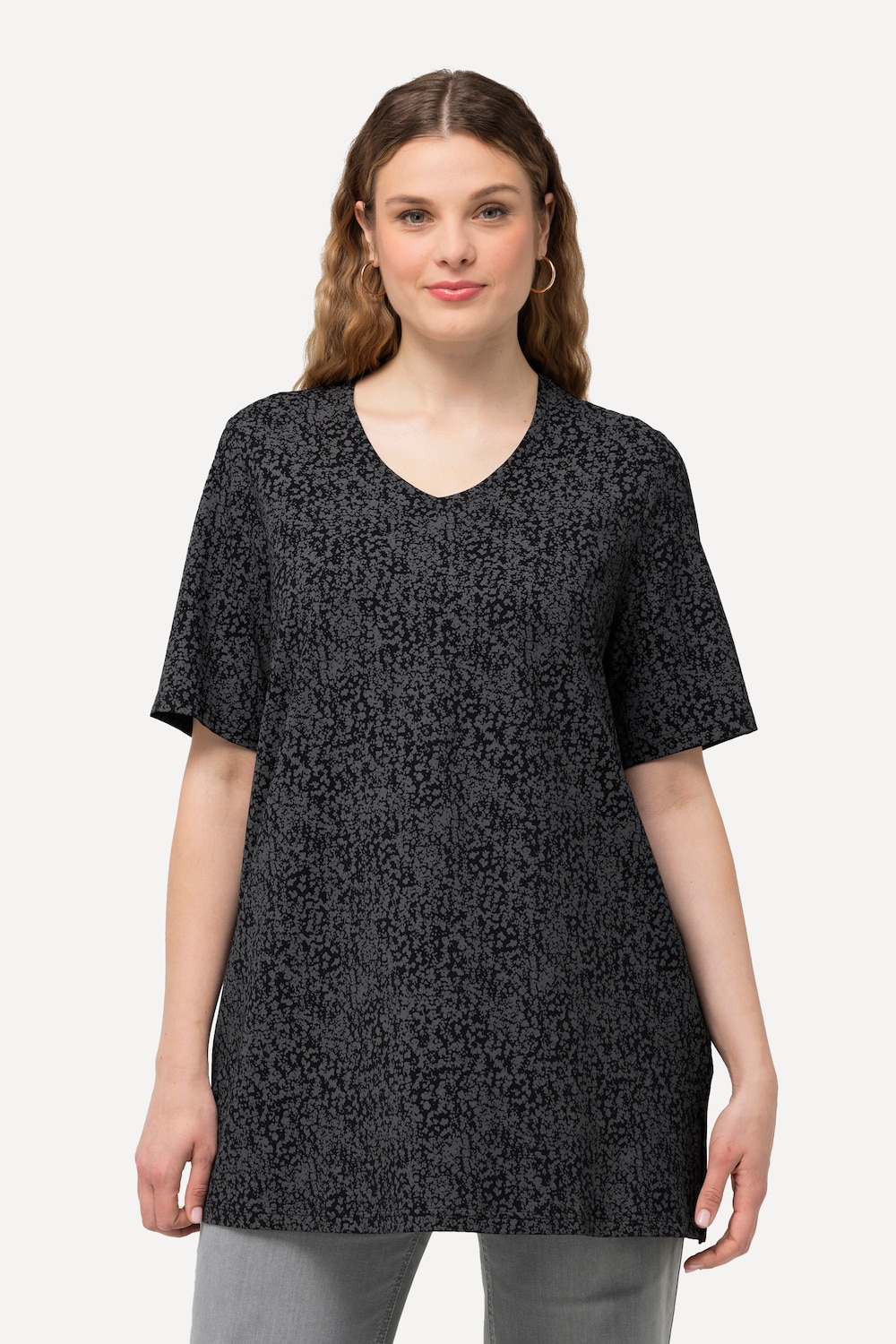 Große Größen T-Shirt, Damen, schwarz, Größe: 46/48, Baumwolle, Ulla Popken