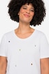 T-Shirt, Ziersteinchen, Rundhals, Halbarm.
