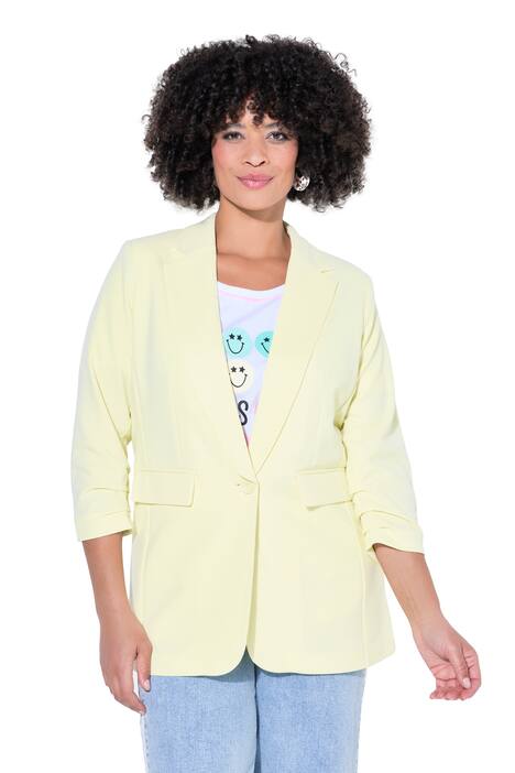 Blejzr, otevřený střih, klopový límec, dlouhé rukávy