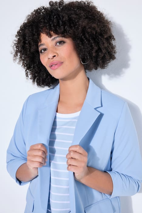 Blazer, offene Form, Reverskragen, Langarm