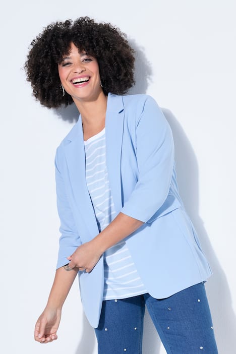 Blazer, offene Form, Reverskragen, Langarm