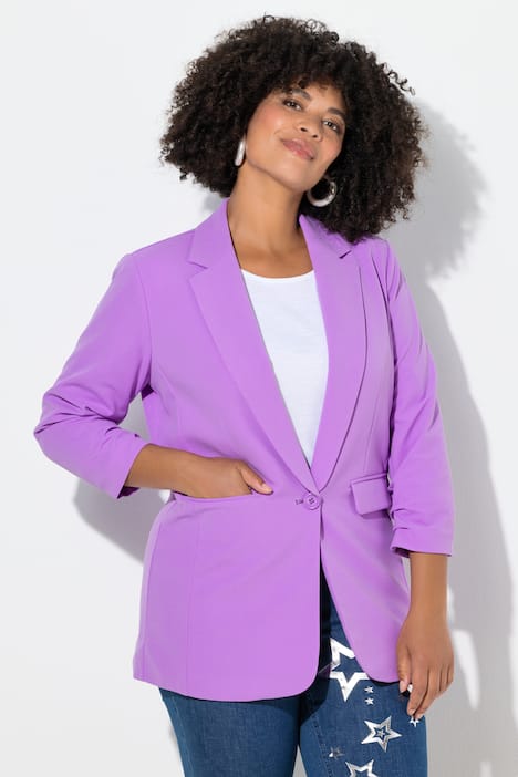 Blazer, offene Form, Reverskragen, Langarm