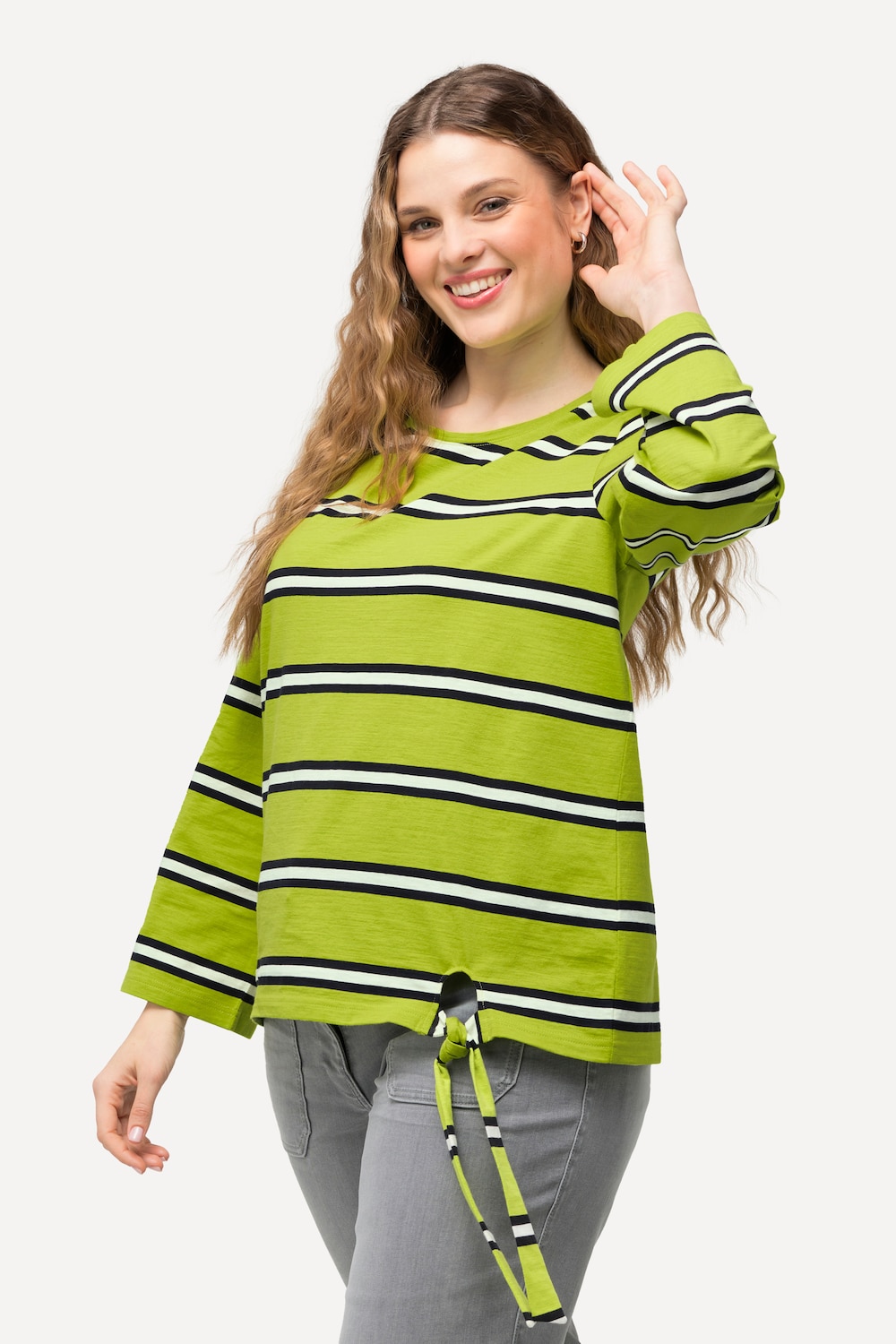 Grote Maten Shirt, Dames, groen, Maat: 54/56, Katoen, Ulla Popken