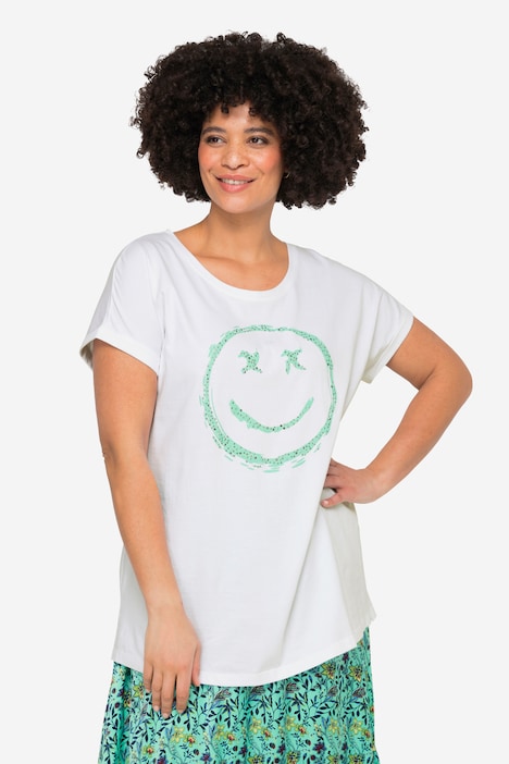 Oversized Crew Neck Smiley T-Shirt