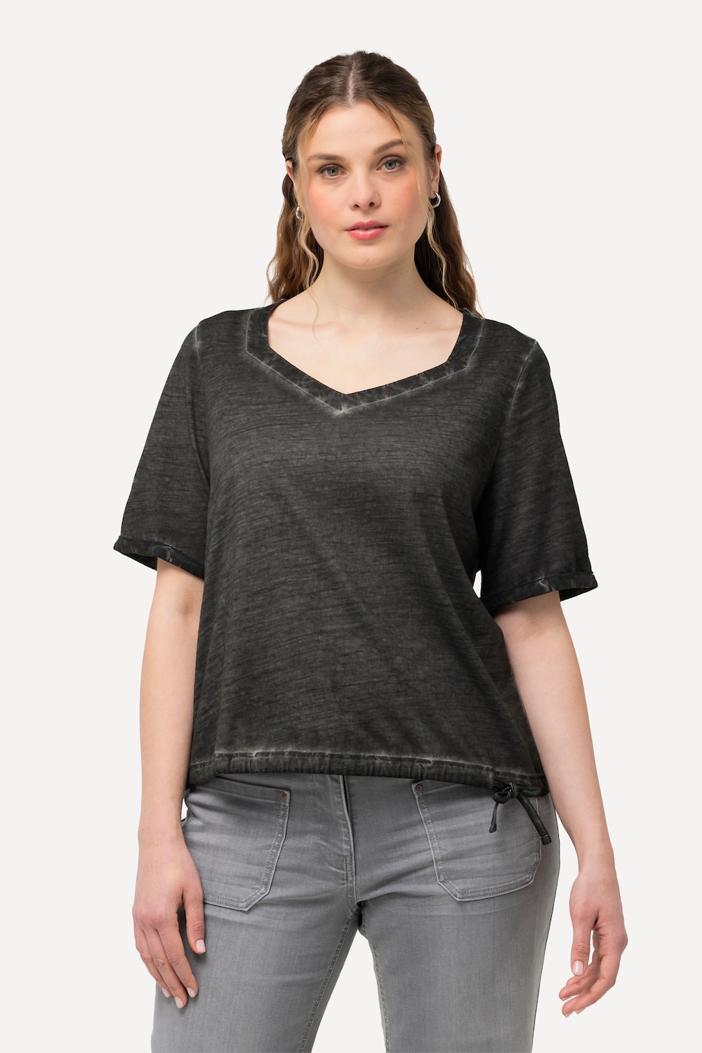 Große Größen T-Shirt, Damen, grau, Größe: 42/44, Baumwolle, Ulla Popken
