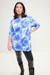 T-shirt dal taglio oversize con scollo a girocollo, mezze maniche e stampa batik