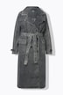 Dongeri-trenchcoat, krage med slag, vintage, dobbelspent