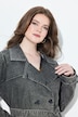 Dongeri-trenchcoat, krage med slag, vintage, dobbelspent