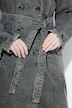 Dongeri-trenchcoat, krage med slag, vintage, dobbelspent