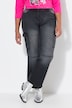 Cargojeans, lige pasform, afbleget, cargolommer, delvist elastisk linning