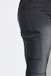 Cargojeans, lige pasform, afbleget, cargolommer, delvist elastisk linning